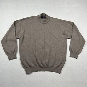 Ponte Vecchio Sweater Womens M 100% Wool High Neck Ribbed Made in Italy Brown